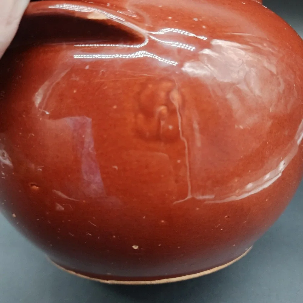 Watt 76 Brown Pottery Bean Pot Lid USA Oven Ware Vintage Farmhouse Kitchen Decor